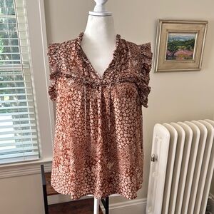 Everleigh Pink Ruffled Sleeveless Blouse